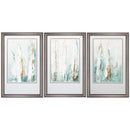 Frames Painting Picture Frames - 23" X 36" Gunmetal Gray Frame Summer Sails (Set of 3) HomeRoots