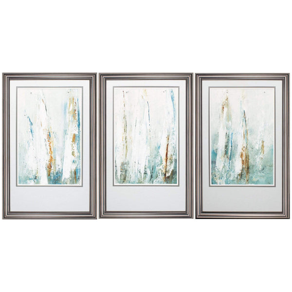 Frames Painting Picture Frames - 23" X 36" Gunmetal Gray Frame Summer Sails (Set of 3) HomeRoots