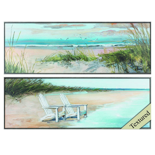Frames Painting Picture Frames - 36" X 12" Woodtoned Frame Wind Water (Set of 2) HomeRoots
