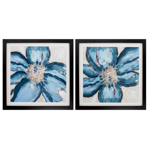 Frames Picture Frame Ideas - 30" X 30" Brown Frame Poppy Blue (Set of 2) HomeRoots
