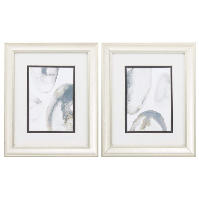 Frames Picture Frame Set 10" X 12" Champagne Gold Color Frame Natural Geode (Set of 2) 5145 HomeRoots