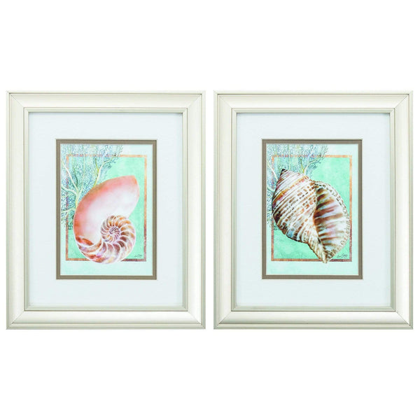 Frames Picture Frame Set - 10" X 12" Champagne Gold Color Frame Nautilus Turban (Set of 2) HomeRoots