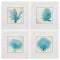 Frames Picture Frame Set - 21" X 21" White Frame Blue Coral (Set of 4) HomeRoots