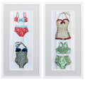 Frames Picture Frame Shop - 13" X 25" Matte White Frame Vintage Bathing Suit (Set of 2) HomeRoots