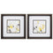 Frames Picture Frames - 12" X 12" Brushed Silver Frame Natural Abstract (Set of 2) HomeRoots