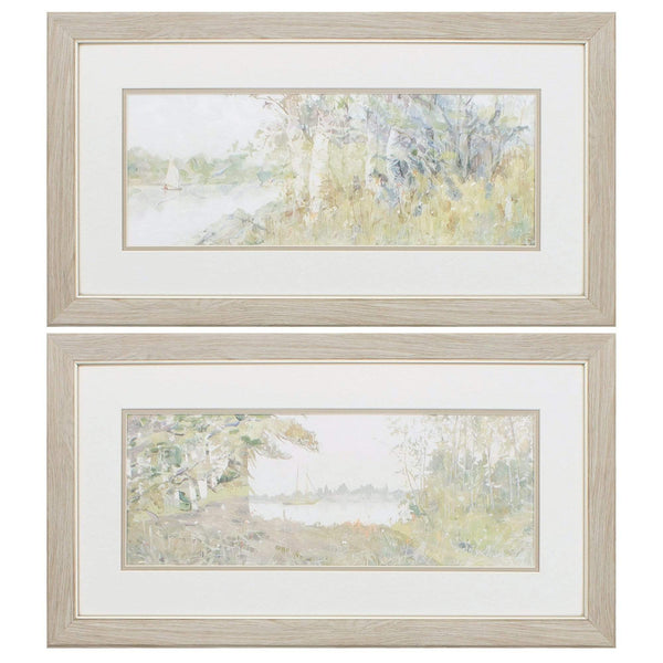 Frames Picture Frames Online - 27" X 15" White Frame Impression Yesterday (Set of 2) HomeRoots