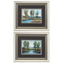 Frames Silver Picture Frames - 13" X 11" Brushed Silver Frame Stream Side (Set of 2) HomeRoots