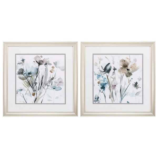Frames Square Picture Frames - 18" X 18" Champagne Gold Color Frame Dainty Blooms (Set of 2) HomeRoots