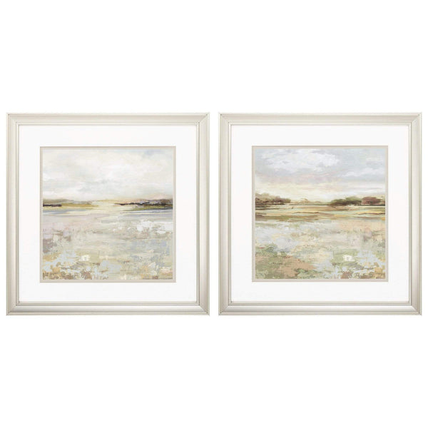 Frames Square Picture Frames - 18" X 18" Champagne Gold Color Frame Sunset (Set of 2) HomeRoots