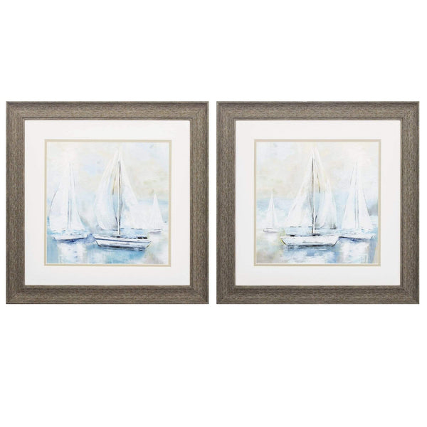 Frames Square Picture Frames - 19" X 19" Distressed Wood Toned Frame Sail (Set of 2) HomeRoots