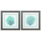 Frames Square Picture Frames - 19" X 19" Distressed Wood Toned Frame Teal Coral On White (Set of 2) HomeRoots