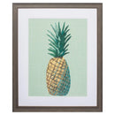 Frames Unique Picture Frames - 27" X 33" Distressed Wood Toned Frame Pineapple On Green HomeRoots