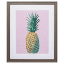 Frames Unique Picture Frames - 27" X 33" Distressed Wood Toned Frame Pineapple On Pink HomeRoots