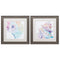 Frames Vintage Picture Frames - 19" X 19" Distressed Wood Toned Frame Rainbow Seashell (Set of 2) HomeRoots