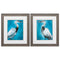 Frames Vintage Picture Frames - 19" X 22" Distressed Wood Toned Frame Great Blue Heron (Set of 2) HomeRoots
