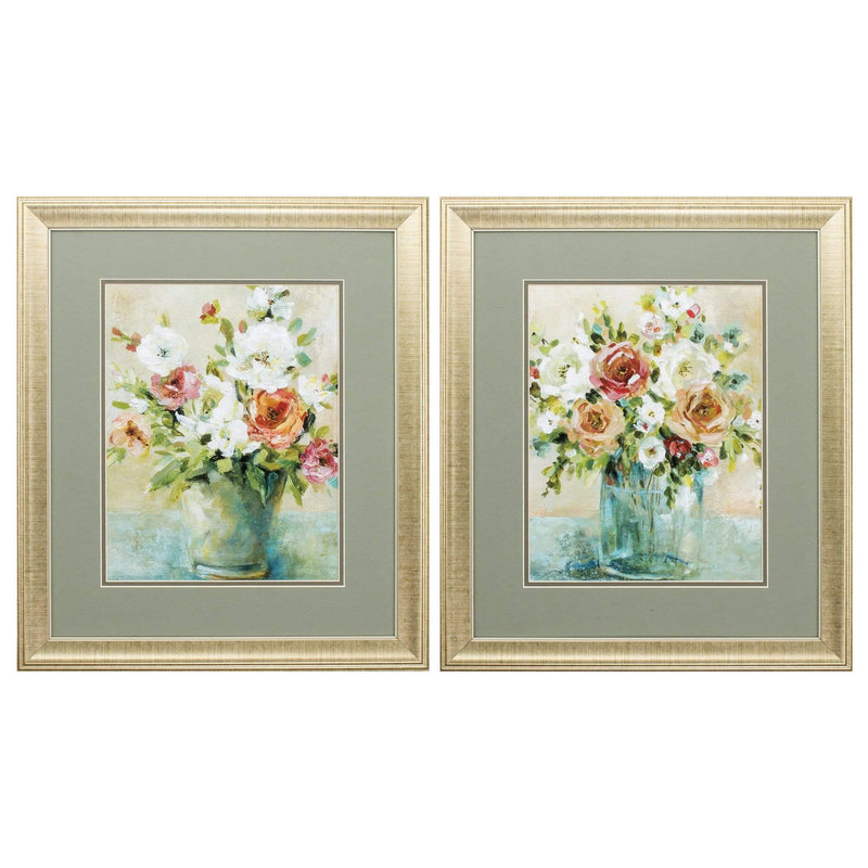 Frames Vintage Picture Frames - 19" X 22" Gold Frame Bouquet Arrangement (Set of 2) HomeRoots