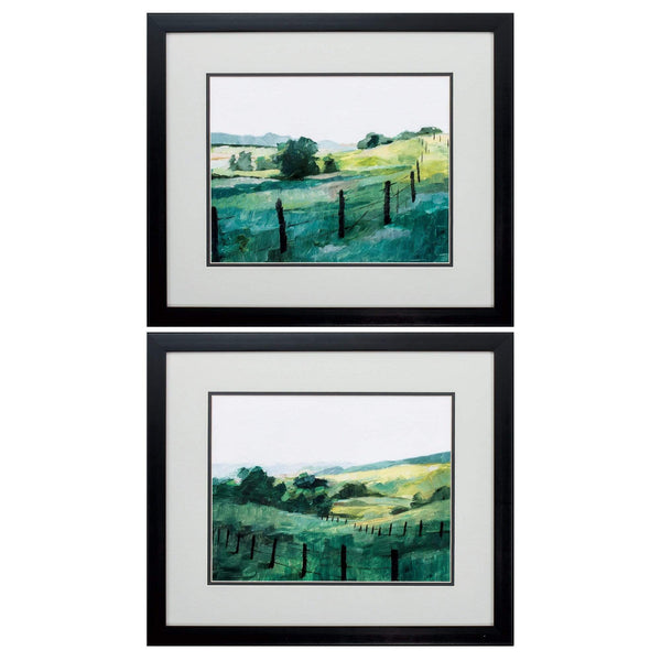 Frames Vintage Picture Frames - 21" X 18" Dark Wood Toned Frame Fence Line (Set of 2) HomeRoots