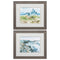 Frames Vintage Picture Frames 22" X 19" Distressed Wood Toned Frame Watercolor Views (Set of 2) 5362 HomeRoots