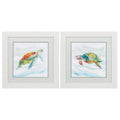 Frames White Collage Picture Frames - 19" X 19" White Frame Turtle Tropics (Set of 2) HomeRoots