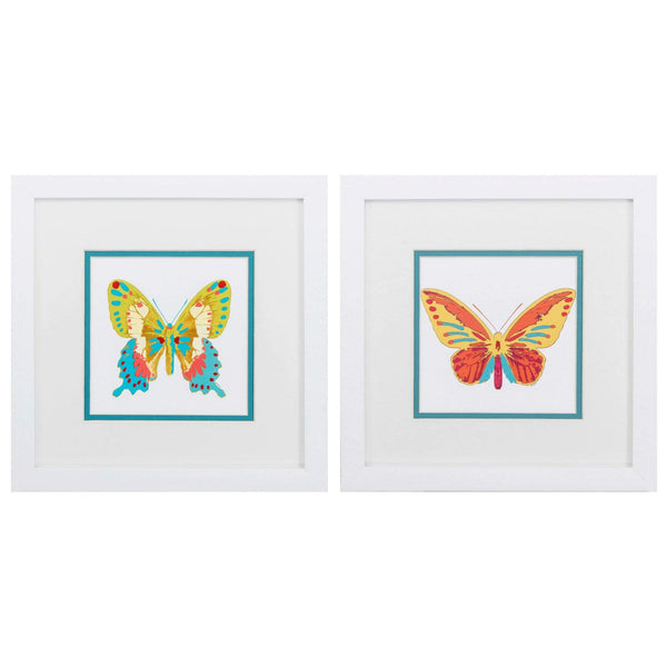Frames White Picture Frames - 11" X 11" Matte White Frame Butterfly (Set of 2) HomeRoots