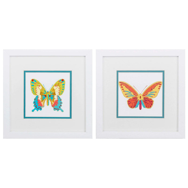 Frames White Picture Frames - 11" X 11" Matte White Frame Butterfly (Set of 2) HomeRoots