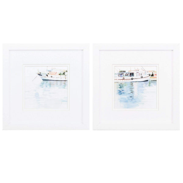 Frames White Picture Frames - 11" X 11" Matte White Frame Harbor Impression (Set of 2) HomeRoots