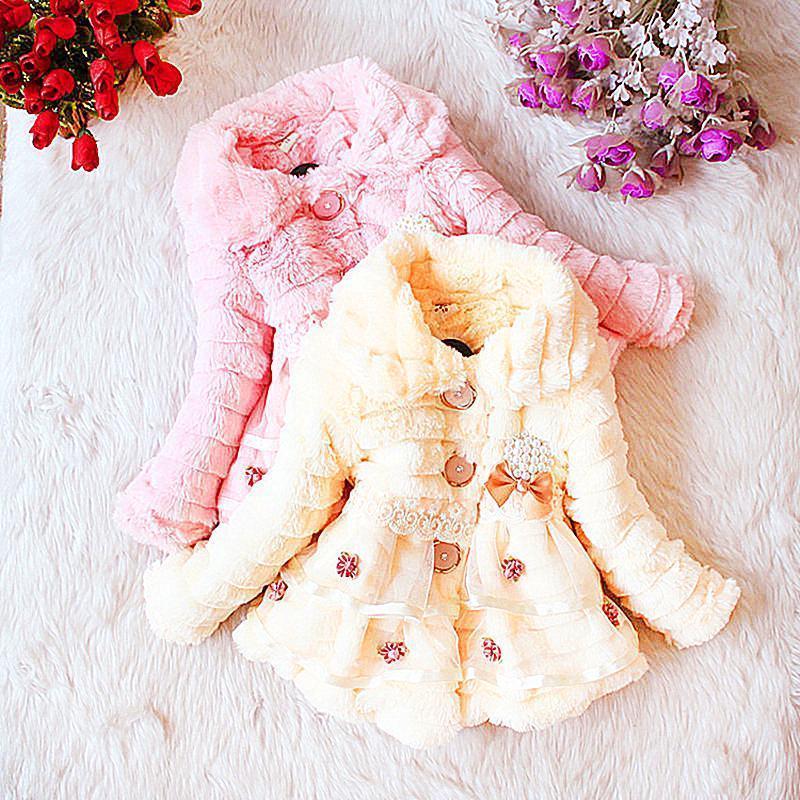 Free Delivery brand Children's clothing girls winter 2017 female child o-neck outerwear child overcoat little girl lace clothes-pink-7-9 months-JadeMoghul Inc.