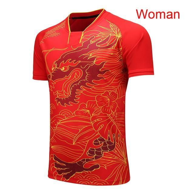 Free Printing CHINA Dragon Team table tennis shirt Men / Women, pingpong sports shirt , Quick Dry table tennis Trainning Shirts-Woman 1 shirt-XL-JadeMoghul Inc.