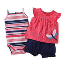 free ship kids bebes Baby girl clothes set kids bebes clothing summer set red colors floral baby romper style Sets bodysuit-1-9M-JadeMoghul Inc.
