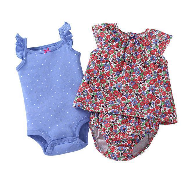 free ship kids bebes Baby girl clothes set kids bebes clothing summer set red colors floral baby romper style Sets bodysuit-Army Green-6M-JadeMoghul Inc.