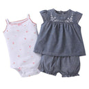 free ship kids bebes Baby girl clothes set kids bebes clothing summer set red colors floral baby romper style Sets bodysuit-Gray-6M-JadeMoghul Inc.