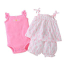 free ship kids bebes Baby girl clothes set kids bebes clothing summer set red colors floral baby romper style Sets bodysuit-Khaki-6M-JadeMoghul Inc.