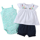 free ship kids bebes Baby girl clothes set kids bebes clothing summer set red colors floral baby romper style Sets bodysuit-Sky Blue-6M-JadeMoghul Inc.