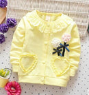 free shiping 2017 spring autumn baby girls bow sweet Sweatshirts, child design Jackets-Yellow-9M-JadeMoghul Inc.
