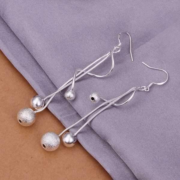 Free Shipping 2015 Lovely silver earrings fashion jewelry Twisted Beads drop brincos de festa bijoux for women earings SMTE276--JadeMoghul Inc.