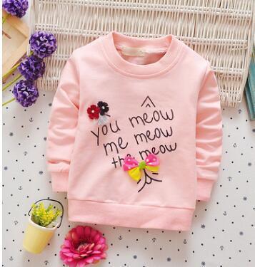 Free shipping 2017 new spring autumn baby girls long sleeved T-shirt cotton bow children's clothing-Gold-9M-JadeMoghul Inc.