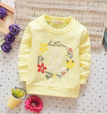 Free shipping 2017 new spring autumn baby girls long sleeved T-shirt cotton bow children's clothing-Gold-9M-JadeMoghul Inc.