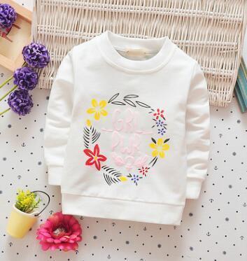 Free shipping 2017 new spring autumn baby girls long sleeved T-shirt cotton bow children's clothing-white-9M-JadeMoghul Inc.