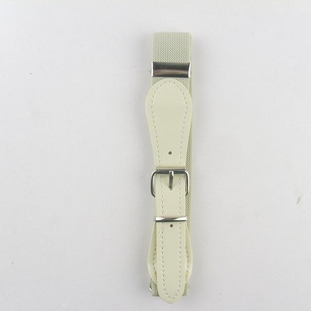Free Shipping Candy Color 1 Inch Wide Kids/Children Elastic Waist Belt For Boys/Girls-Beige-JadeMoghul Inc.