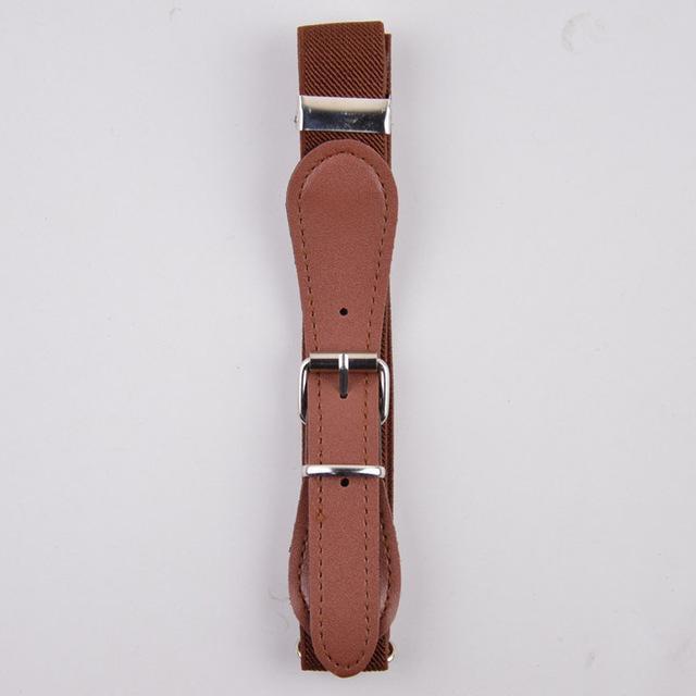 Free Shipping Candy Color 1 Inch Wide Kids/Children Elastic Waist Belt For Boys/Girls-Brown-JadeMoghul Inc.