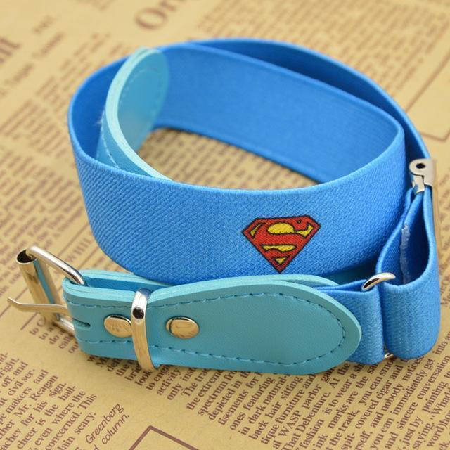 Free Shipping Candy Color 1 Inch Wide Kids/Children Elastic Waist Belt For Boys/Girls-superman-JadeMoghul Inc.