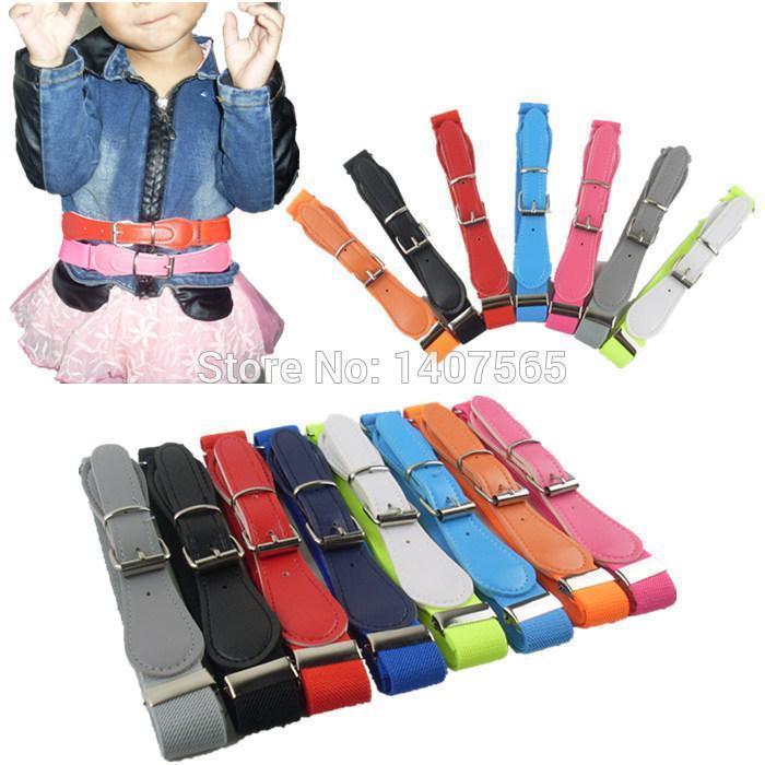 Free Shipping Candy Color 1 Inch Wide Kids/Children Elastic Waist Belt For Boys/Girls-White-JadeMoghul Inc.