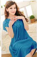 Free shipping women lace sexy nightdress girls plus size bathrobe Large size Sleepwear nightgown Y02-3-As the photo show 1-L-JadeMoghul Inc.
