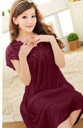 Free shipping women lace sexy nightdress girls plus size bathrobe Large size Sleepwear nightgown Y02-3-As the photo show 5-L-JadeMoghul Inc.