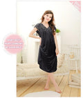 Free shipping women lace sexy nightdress girls plus size bathrobe Large size Sleepwear nightgown Y02-3-As the photo show-L-JadeMoghul Inc.