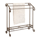 Freestanding Metal Towel Rack, Dark Bronze-Towel Racks & Stands-Dark Bronze-Metal-JadeMoghul Inc.