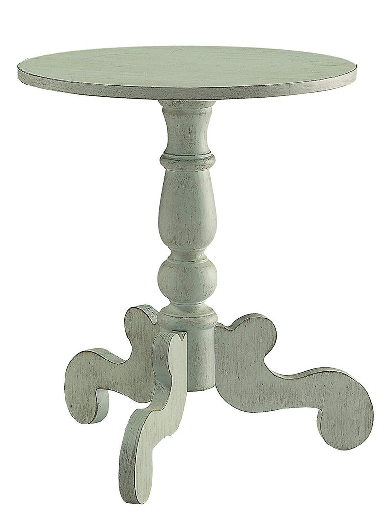 Freida End Table, Antique Green-Side Tables and End Tables-Antiqued Green-MDF Solid Wood Leg-JadeMoghul Inc.