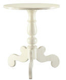 Freida End Table, Antique White-Side Tables and End Tables-Antiqued White-MDF Solid Wood Leg-JadeMoghul Inc.