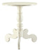 Freida End Table, Antique White-Side Tables and End Tables-Antiqued White-MDF Solid Wood Leg-JadeMoghul Inc.