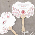 French Whimsy Personalized Hand Fan Vintage Pink (Pack of 1)-Wedding Parasols Umbrellas & Fans-Black-JadeMoghul Inc.